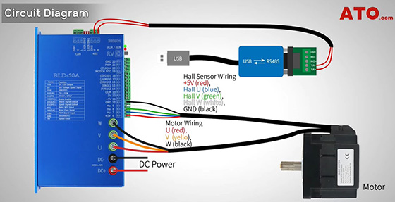 BLDC motor control RS485 circuit diagram