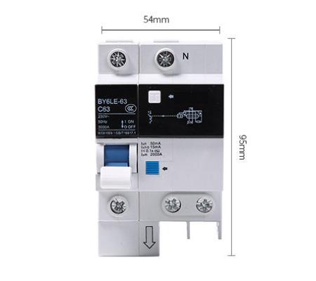 1 pole RCCB residual current circuit breaker dimension 54mm