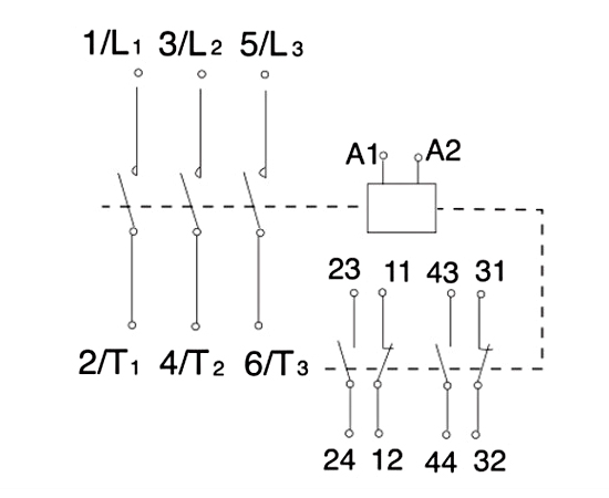 10A/20A/40A/60A/100A/150A AC contactor wiring