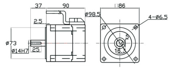 300W Brushless DC Motor, 24V/48V, 0.96 Nm | ATO.com