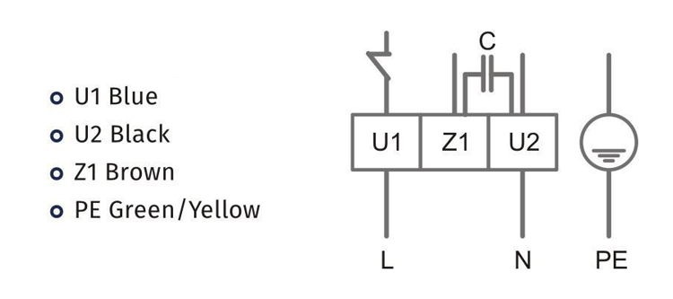 AC forward curved centrifugal fan wiring