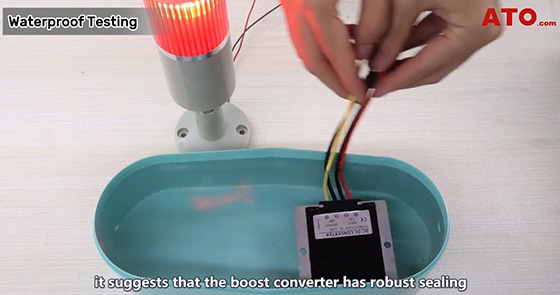 Boost converter waterproof testing