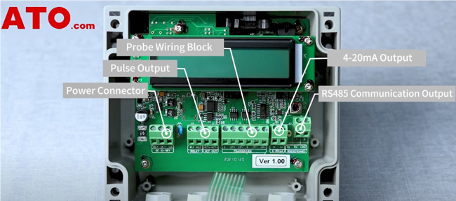 Ultrasonic flow meter wiring