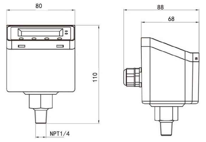 Digital air compressor pressure switch dimensions