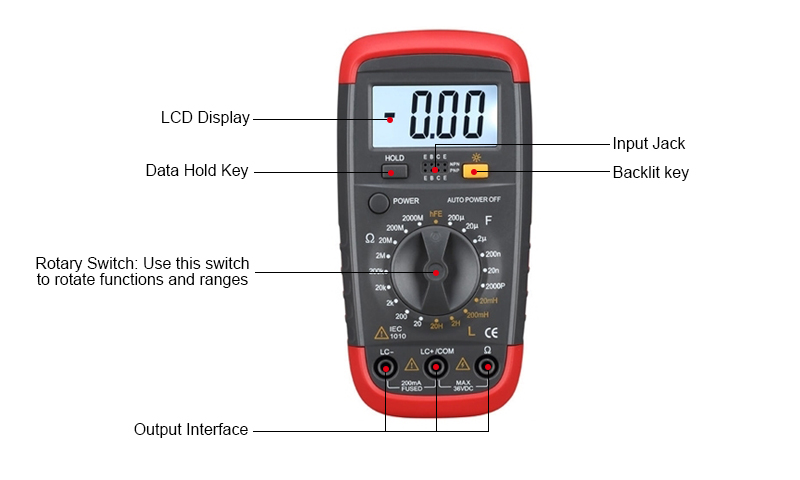 Digital Multimeter for Resistance Capacitance Inductance Details