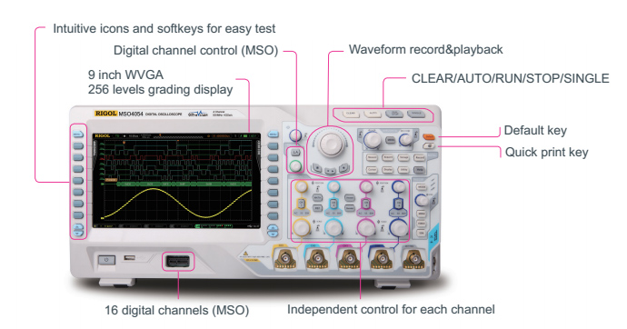 Oscilloscope numérique 200 Mhz 2 voies 40 K échantillons