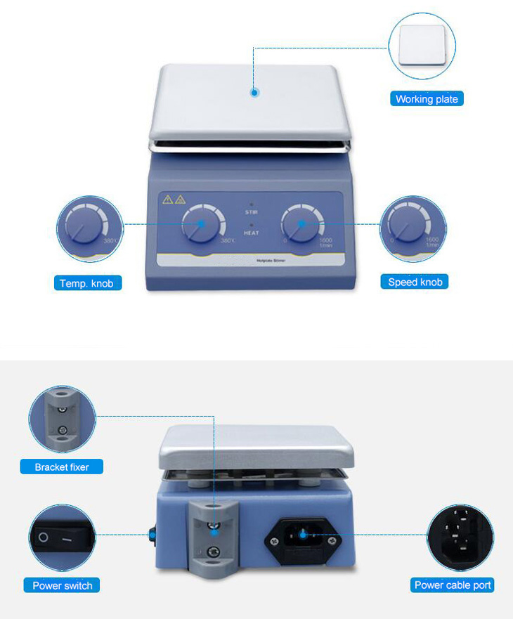 Laboratory Hot Plate Magnetic Stirrer, 5L, 0-1600 RPM