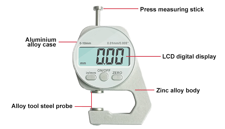 Mini digital thickness gauge details