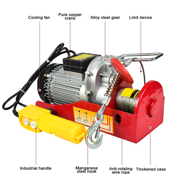 Mini wire rope electric hoist details