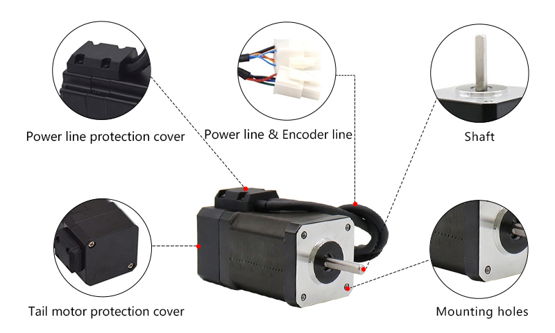 Nema 17 Closed Loop Stepper Motor, 2 Phase, 2A, 0.72N·m