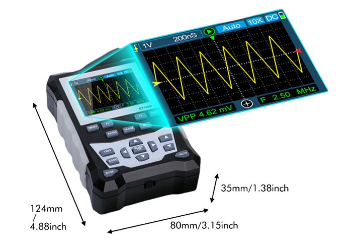 Handheld oscilloscope dimension