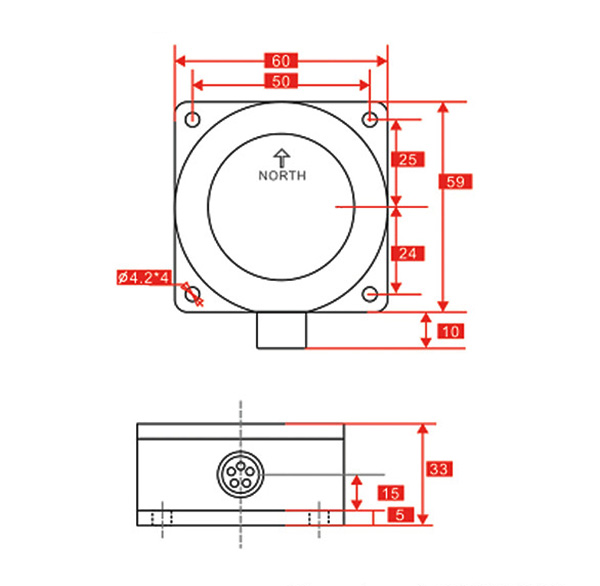 3D electronic compass sensor dimension