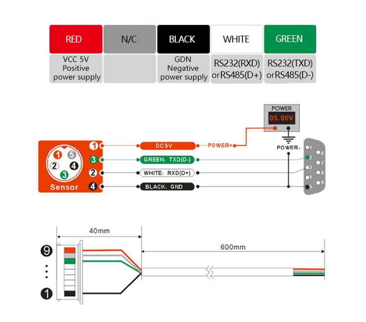 3D electronic compass sensor wiring