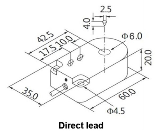 Dimension of 6mm ring type proximity sensor of direc lead