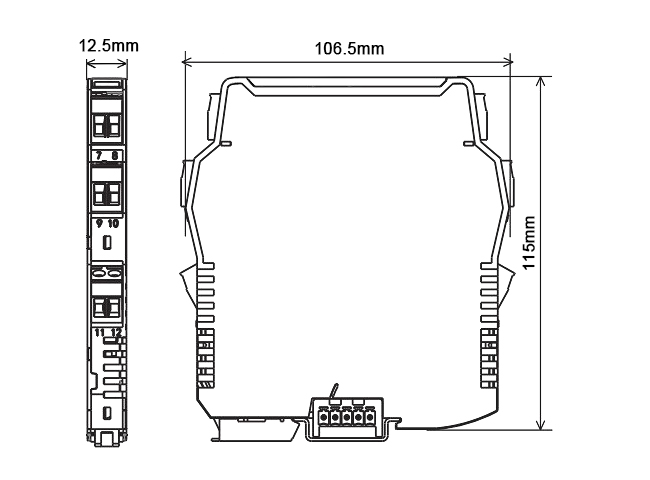 analog signal isolator dimensional drawing