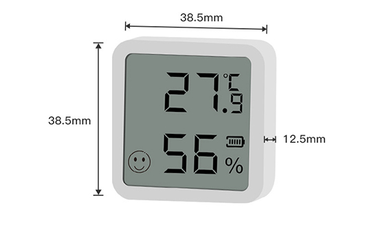 Bluetooth temperature humidity sensor size