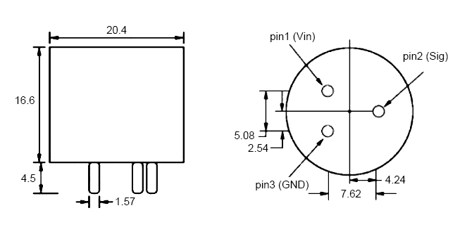 C6H6 gas sensor size