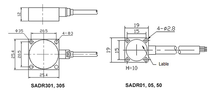 capacitive accelerometer sensor dimension