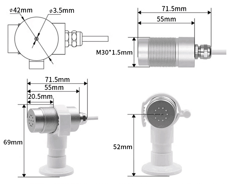 Cl2 gas sensor probe size