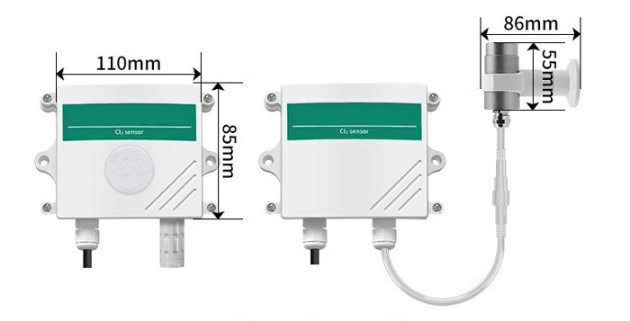 Cl2 gas sensor size