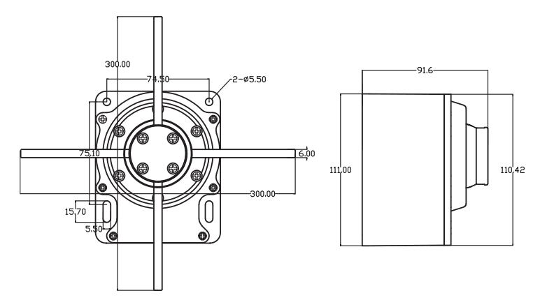 Cross rotary limit switch dimension