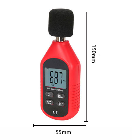 Digital noise level meter size