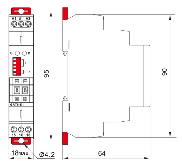 Digital setting timer dimensions