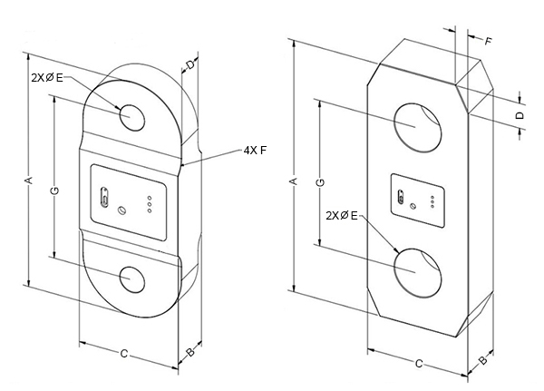 Digital wireless crane scale size