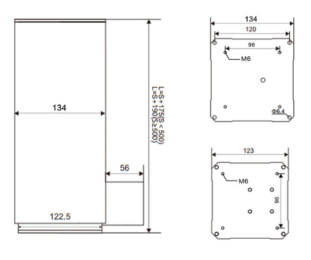 Dimension of electric lifing column