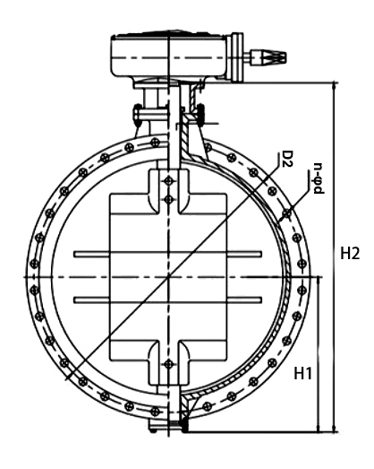 Double offset butterfly valve dimension