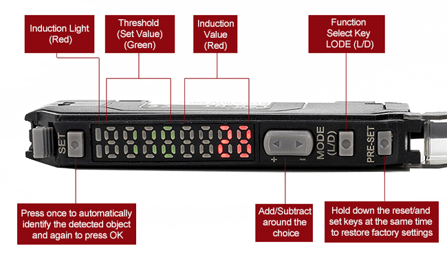 Dual digital fiber optic amplifier detail