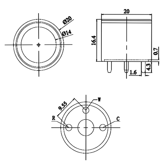 Electrochemical oxygen sensor size