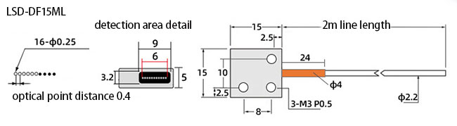 Fiber optic sensor lateral induction 15ML size