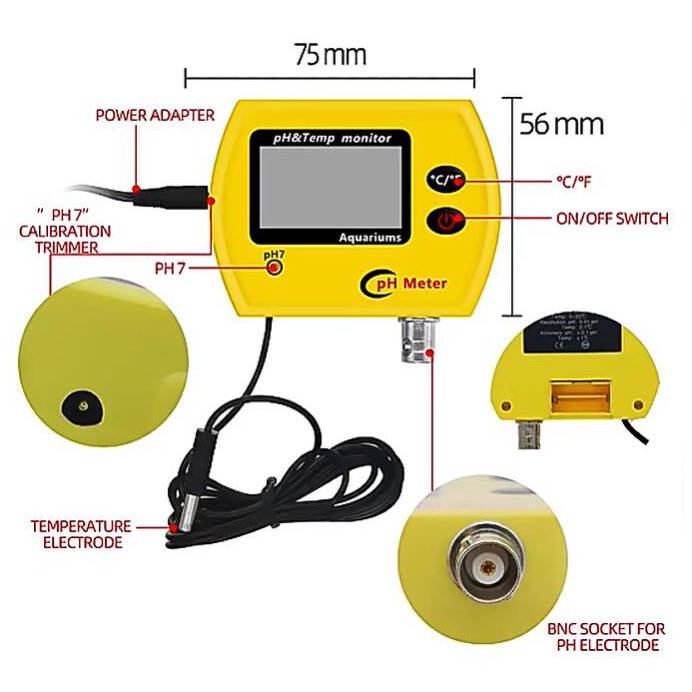 Fish tank ph monitor size