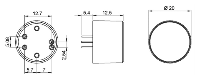 Fluorescent oxygen sensor size