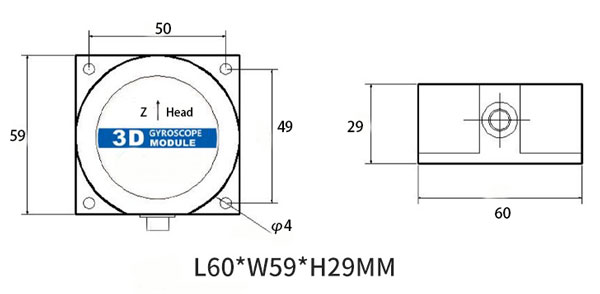 1 axis gyroscope sensor size