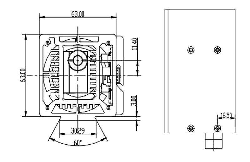 High power laser module down dimension