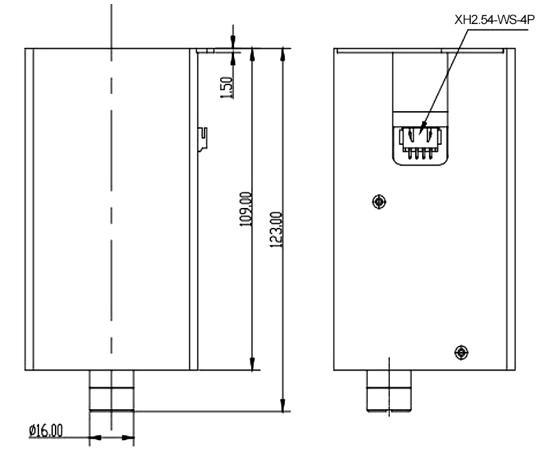 High power laser module side dimension