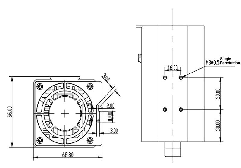 High power laser module up dimension