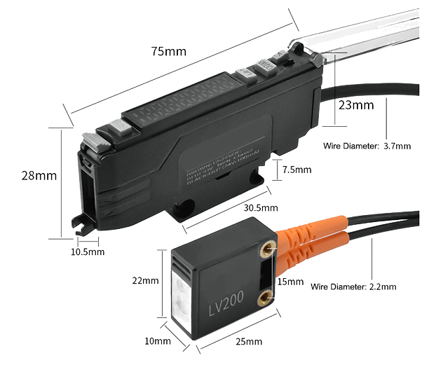 Laser fiber optic amplifier size