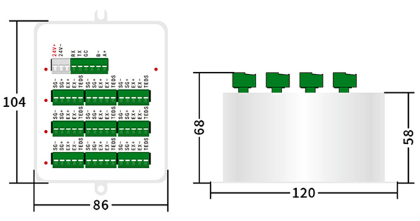 Load cell transmitter 3 6 9 channel size