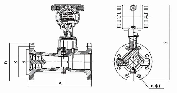 Natural gas flow meter dimension