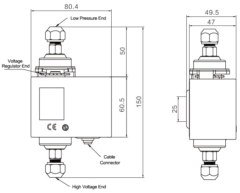 Oil differential pressure switch dimension