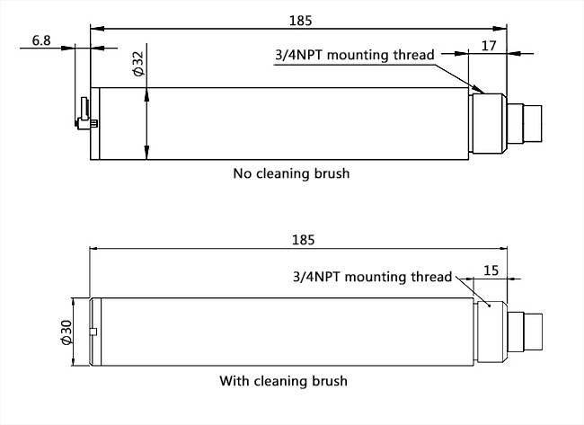 Oil in water sensor size