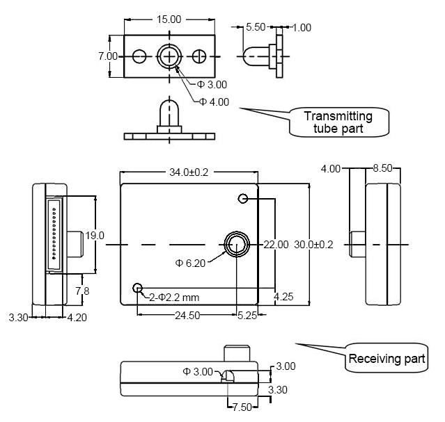 Optical dust sensor size