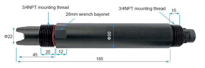 ORP sensor for water quality size