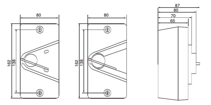 Outdoor waterproof isolator switch dimension