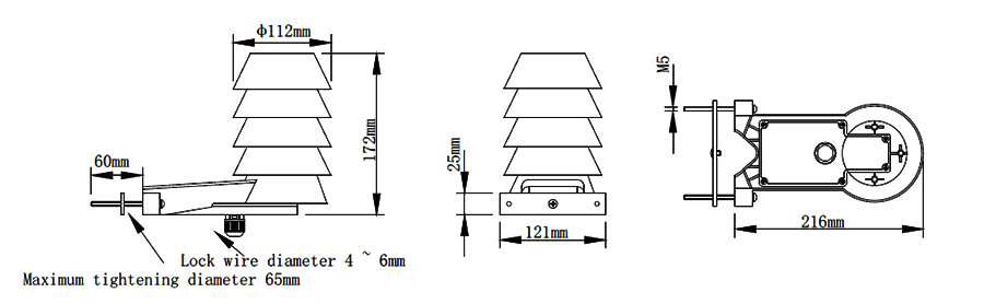 Outdoor temperature humidity sensor sizes