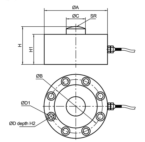 Pancake load cell size