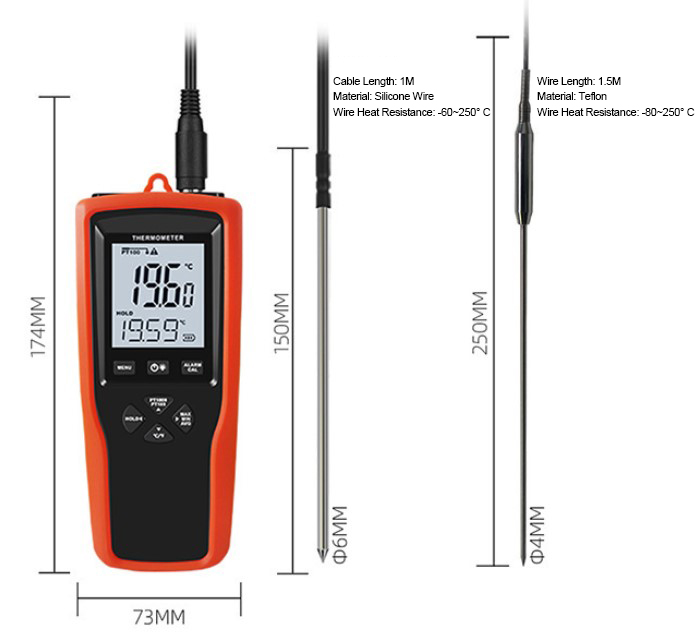 Platinum resistance thermometer data logger single dimension